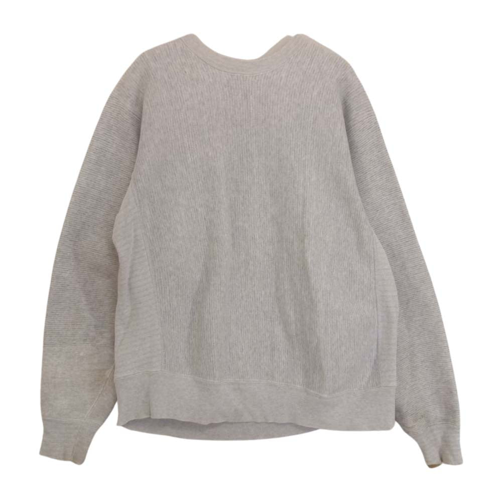 Champion チャンピオン 60's タタキタグ 後期 REVERSE WAVE ヴィンテージ カレッジロゴ 染み込みプリント リバースウィーブ スウェット グレー系 L【中古】