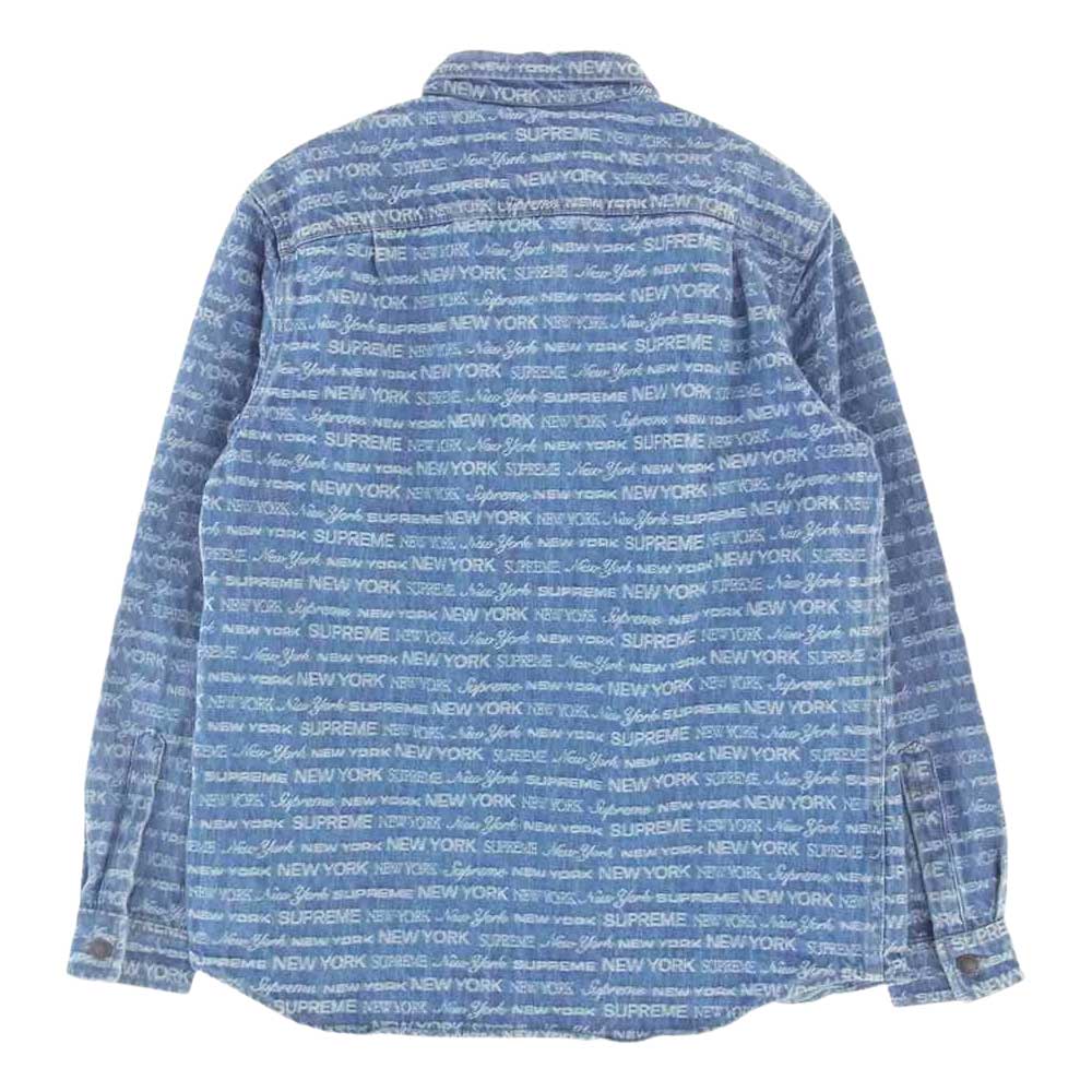 Supreme シュプリーム 22aw  Multi Type Jacquard Denim Shirt 長袖 デニム シャツ ブルー系 M【中古】