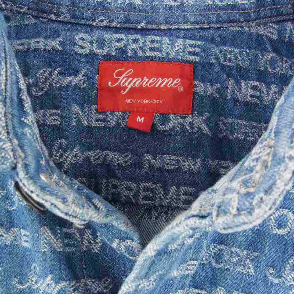 Supreme シュプリーム 22aw  Multi Type Jacquard Denim Shirt 長袖 デニム シャツ ブルー系 M【中古】