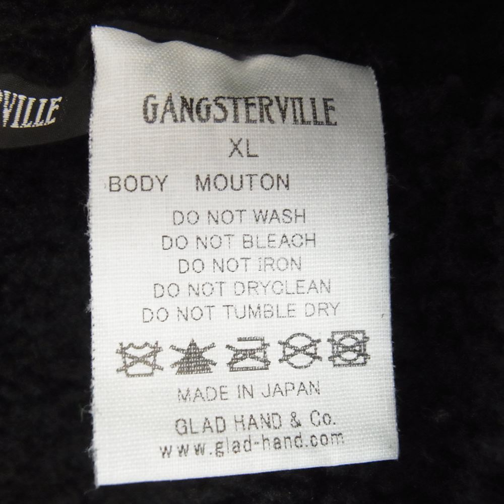 GANGSTERVILLE ギャングスタービル 21AW GSV-AW21-01 THUG-MOUTON COAT リアル ムートン コート ブラック系 XL【中古】