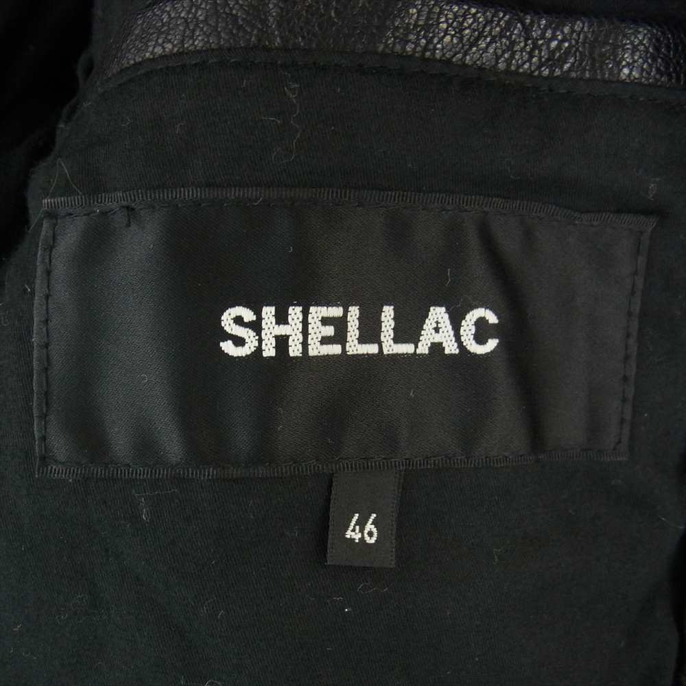 SHELLAC シェラック 35010 ゴートレザー ジップ 着脱可能 ファー ジャケット ブラック系 46【中古】