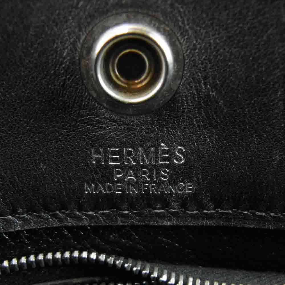 HERMES エルメス □E刻印 フルートゥ PM オールレザー トート バッグ フランス製 ブラック系【中古】