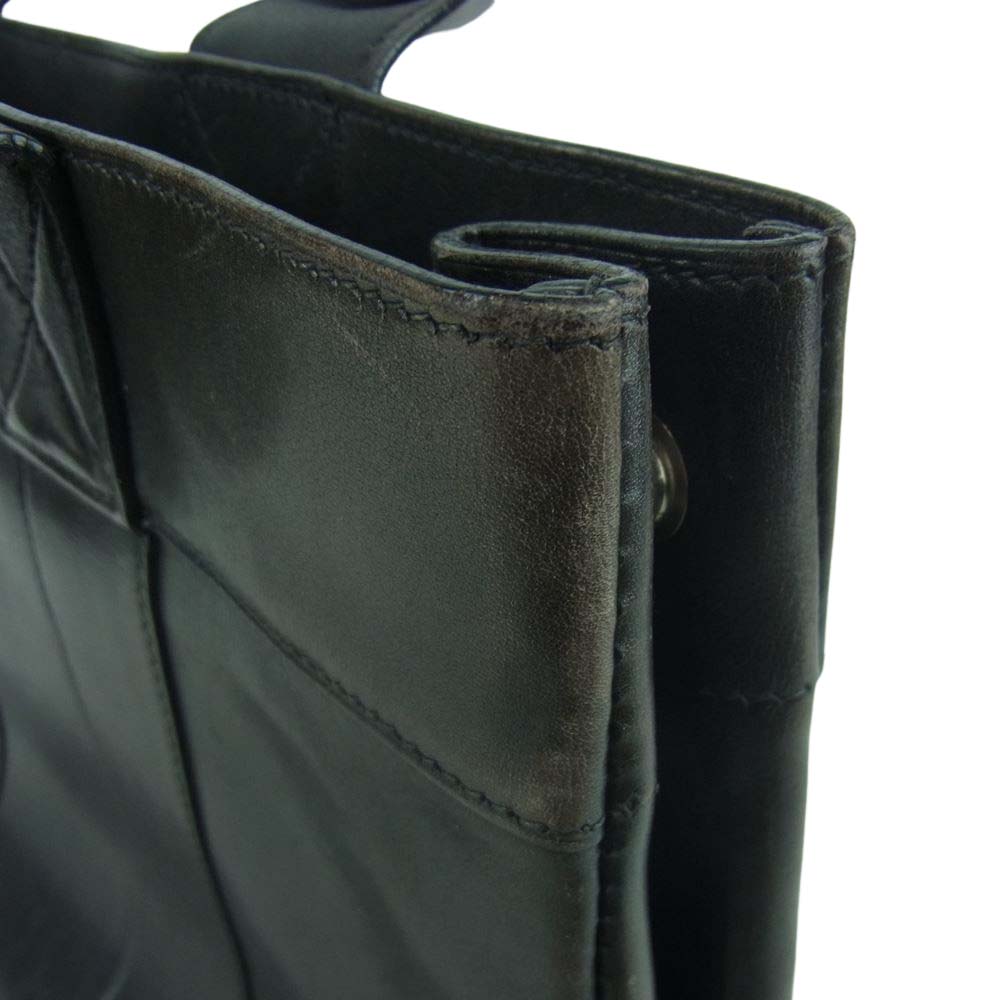 HERMES エルメス □E刻印 フルートゥ PM オールレザー トート バッグ フランス製 ブラック系【中古】
