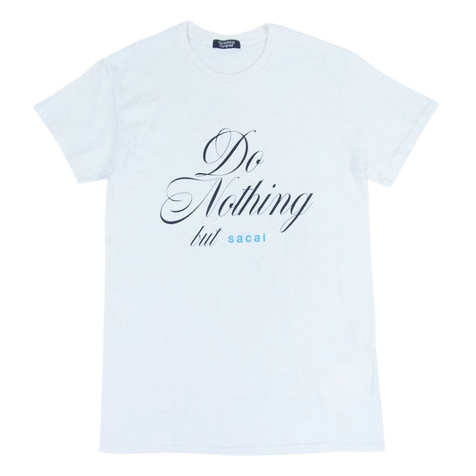 Sacai サカイ 19-02029M FRAGMENT DESIGN フラグメント Do Nothing but プリントTシャツ ホワイト系 1【中古】