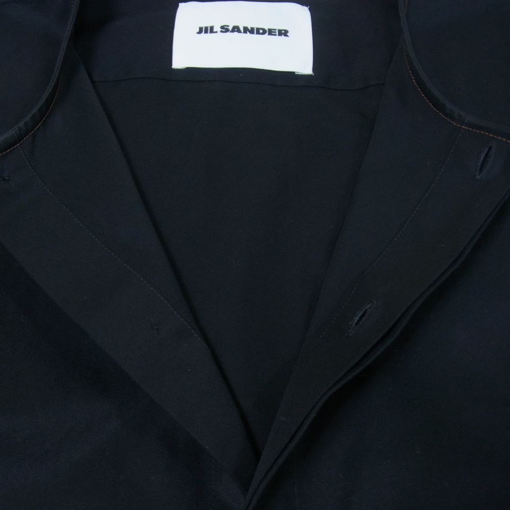 JIL SANDER ジルサンダー 19AW ベルテッド 比翼ボタン 長袖シャツ ブラック JSMP742028