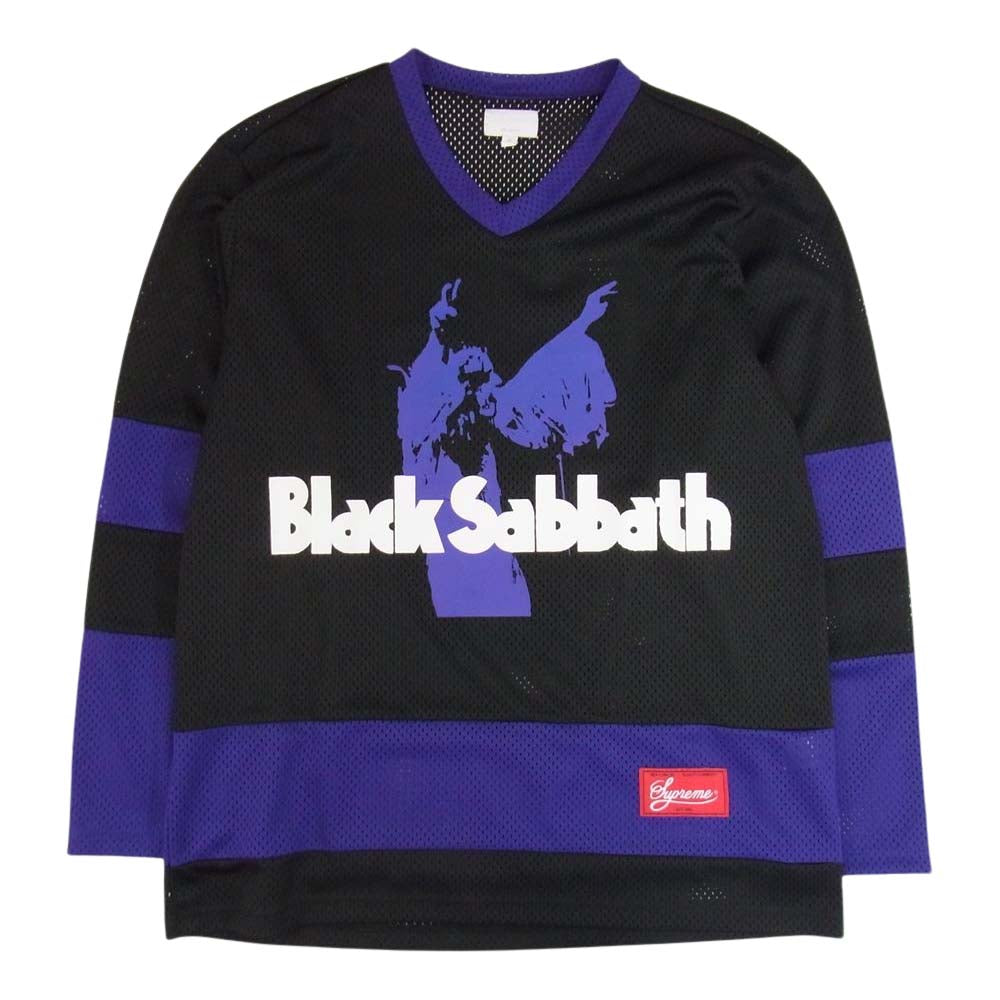 Supreme シュプリーム 16SS  Black Sabbath Hockey Jersey ブラックサバス ホッケー ジャージ メッシュ カットソー ブラック系 パープル系 M【中古】