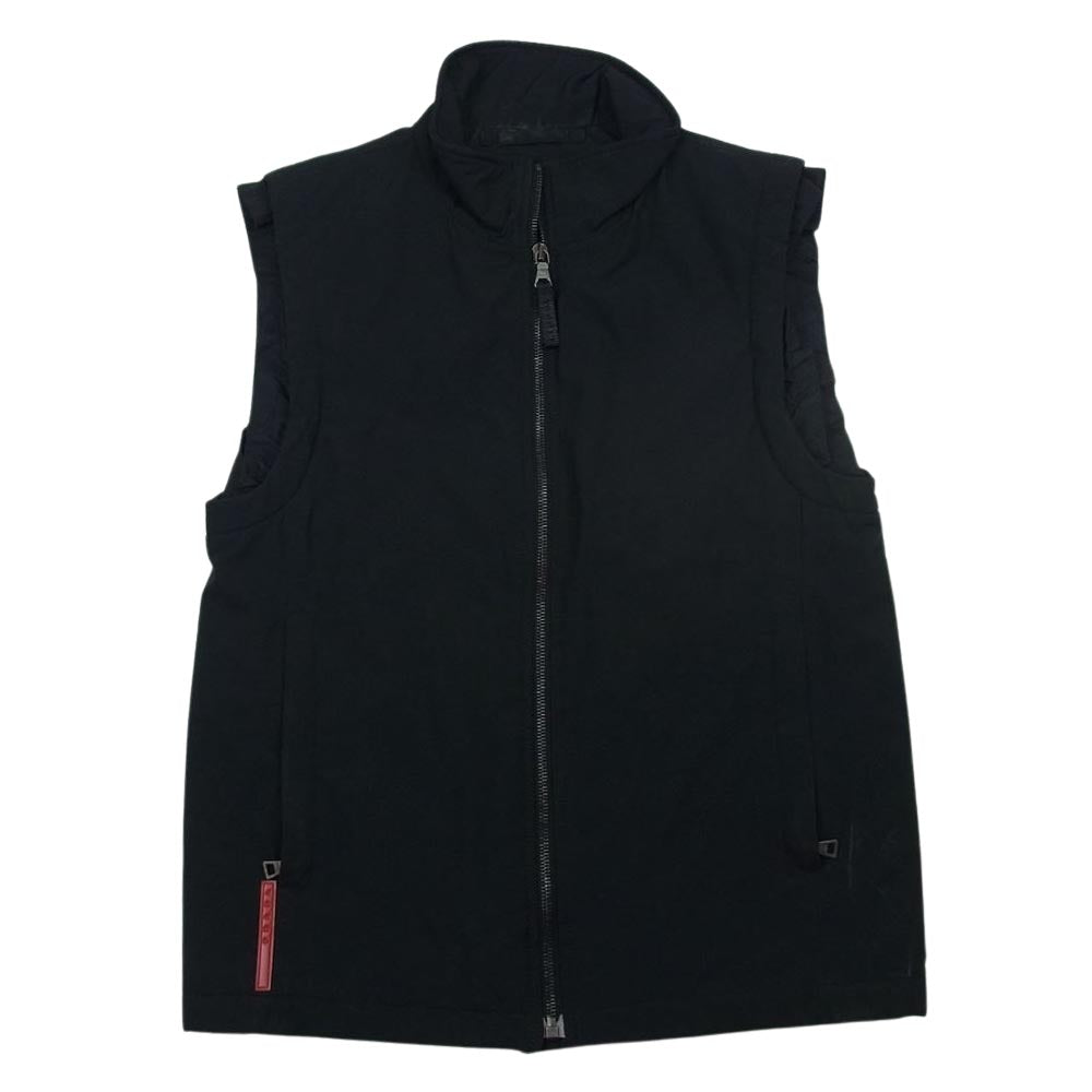 PRADA プラダ SGA81B ナイロン ベスト WIND STOPPER 中綿 ブラック系 44【中古】