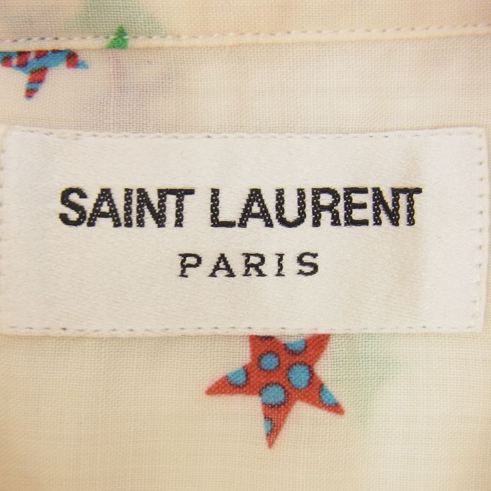 SAINT LAURENT サンローラン 548969 Y395U  スター 総柄 カットオフ シャツ 半袖 オフホワイト系 マルチカラー系 38【中古】