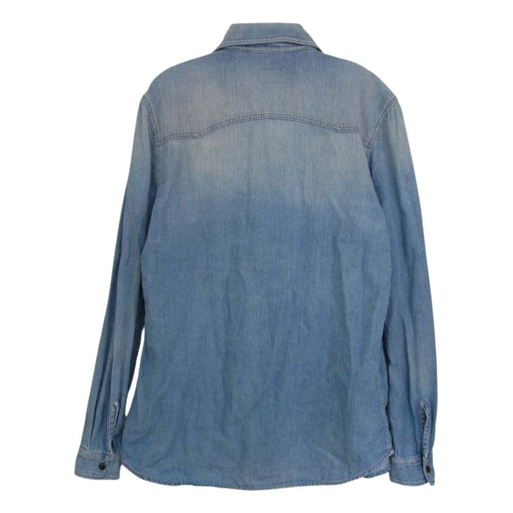 SAINT LAURENT サンローラン 321960 YVC92 エディ期 デニム ウエスタン シャツ インディゴブルー系 S【中古】