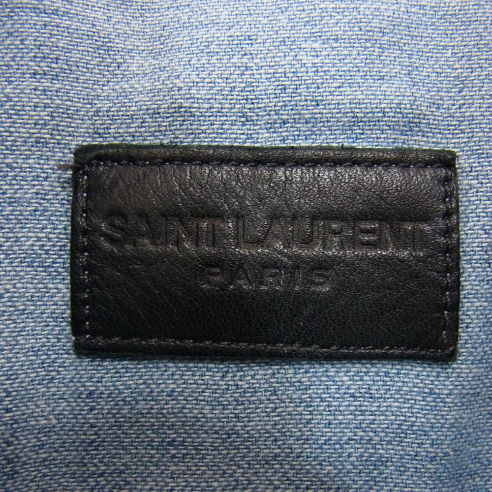 SAINT LAURENT サンローラン 321960 YVC92 エディ期 デニム ウエスタン シャツ インディゴブルー系 S【中古】
