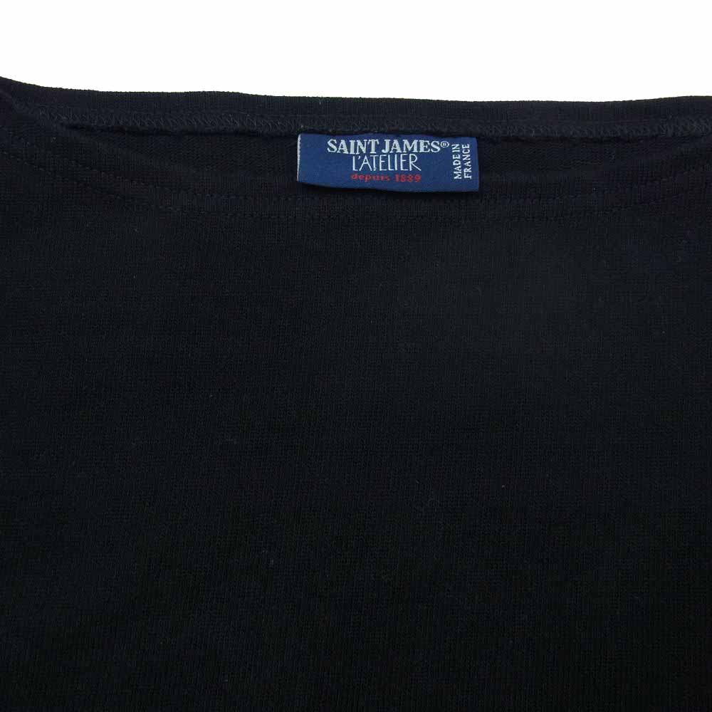 SAINT JAMES セントジェームス ボートネック バスク シャツ カットソー ブラック系 L【中古】