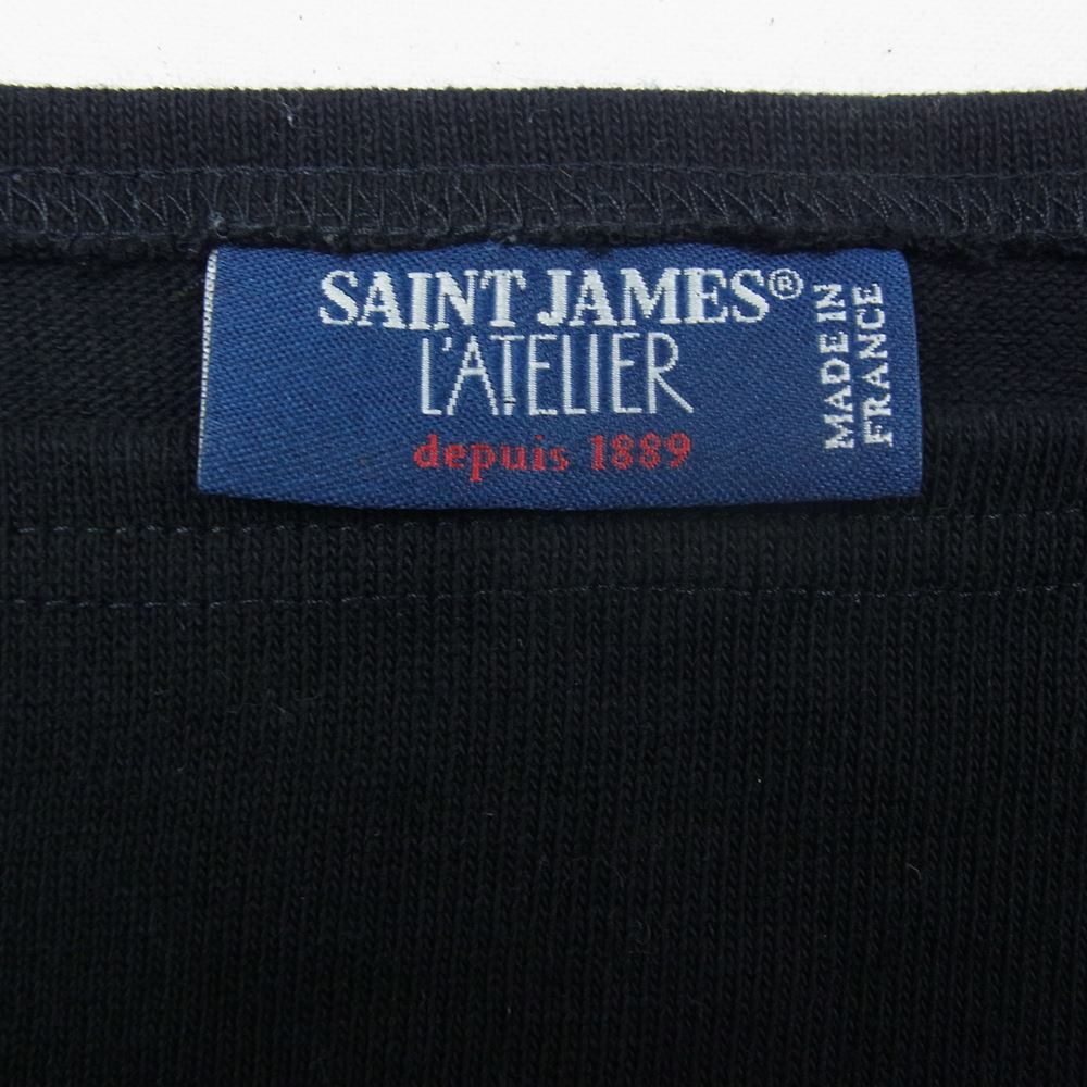 SAINT JAMES セントジェームス ボートネック バスク シャツ カットソー ブラック系 L【中古】