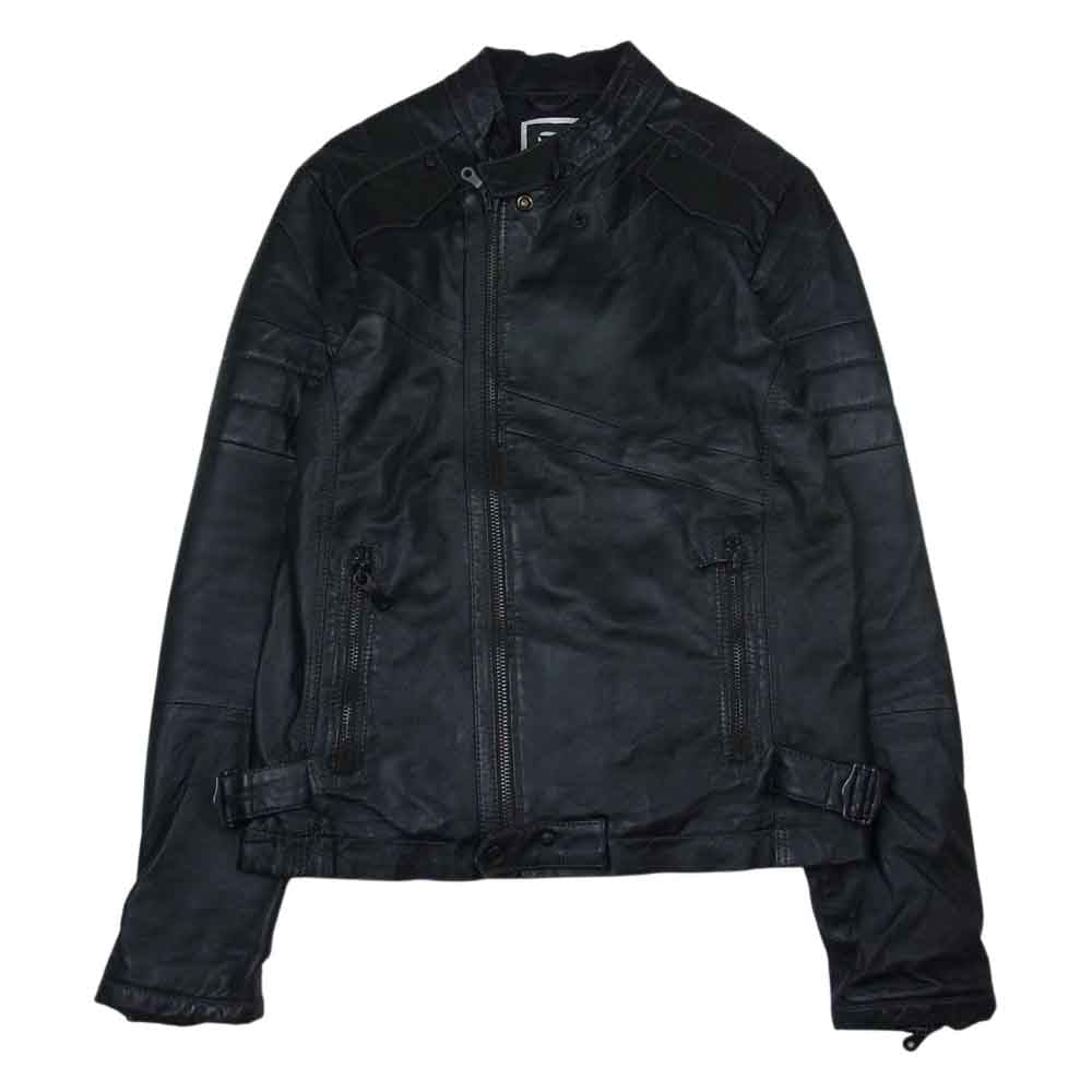G-STAR ジースター G STAR RAW シープスキン レザー ジャケット ブラック系 M【中古】