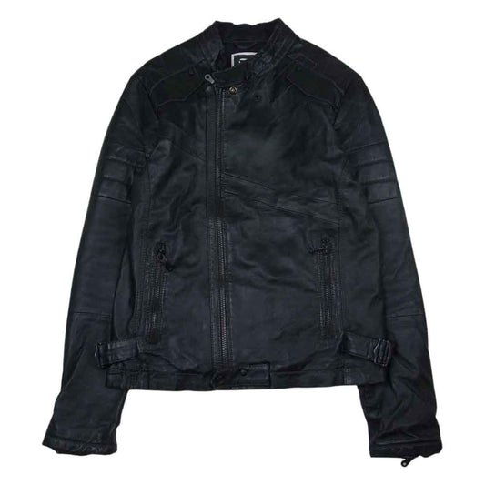 G-STAR ジースター G STAR RAW シープスキン レザー ジャケット ブラック系 M【中古】