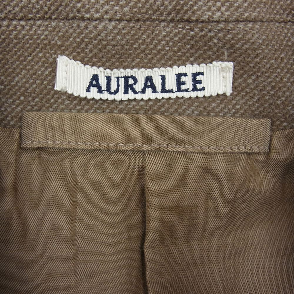 AURALEE オーラリー 19AW A9AC01SN　 WOOL SILK MELTON SOUTIEN COLLAR COAT シルク メルトン コート ブラウン系 3【中古】
