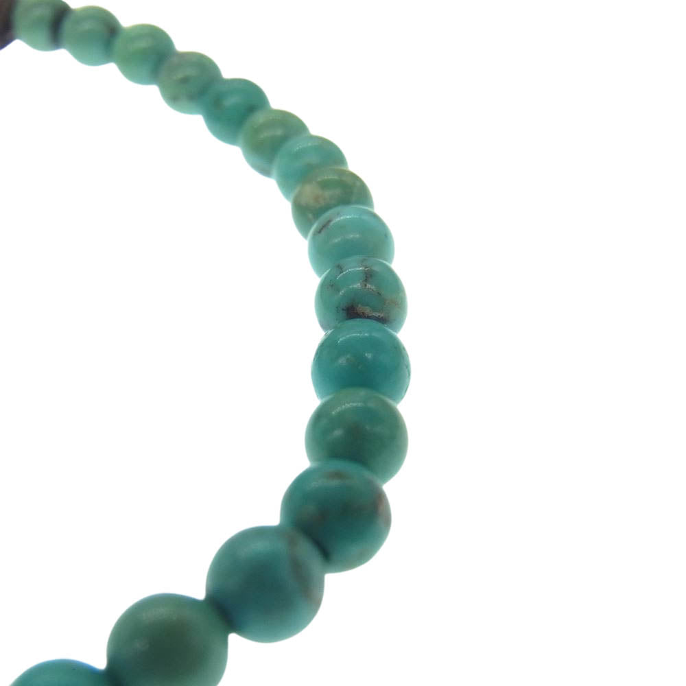 CHROME HEARTS クロムハーツ（原本無） 4mm BEAD ターコイズ ブレスレット ライトブルー系 シルバー系【中古】