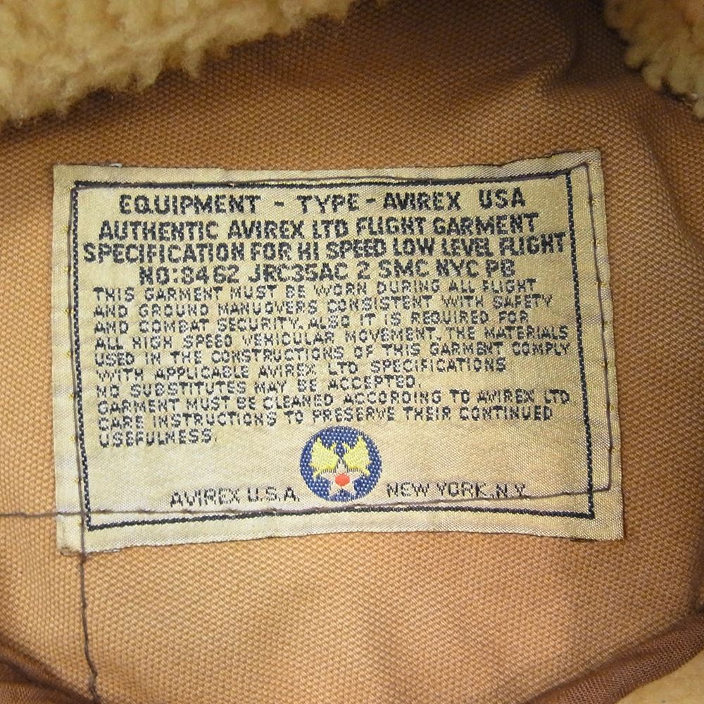 AVIREX アヴィレックス USA製 B-3 フライトジャケット ブラウン系 36【中古】
