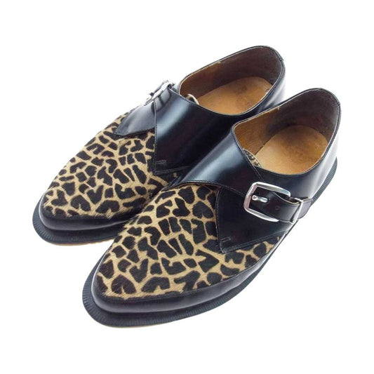 Dr.Martens ドクターマーチン HAWLEY レオパード ハラコ ストラップ シューズ ブラック系 UK10【中古】