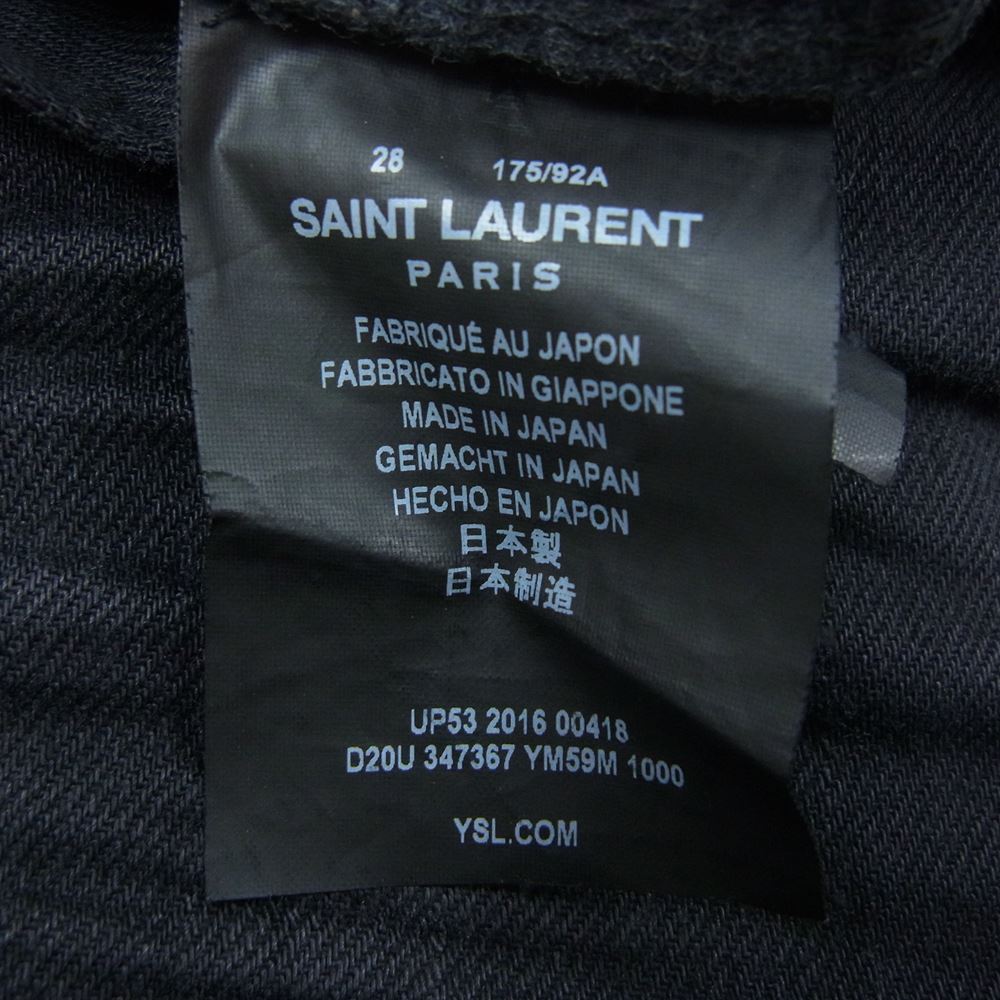 SAINT LAURENT サンローラン 347367 YM59M D01 M/SL-LW ブラックデニム スリムパンツ ブラック系 28【中古】