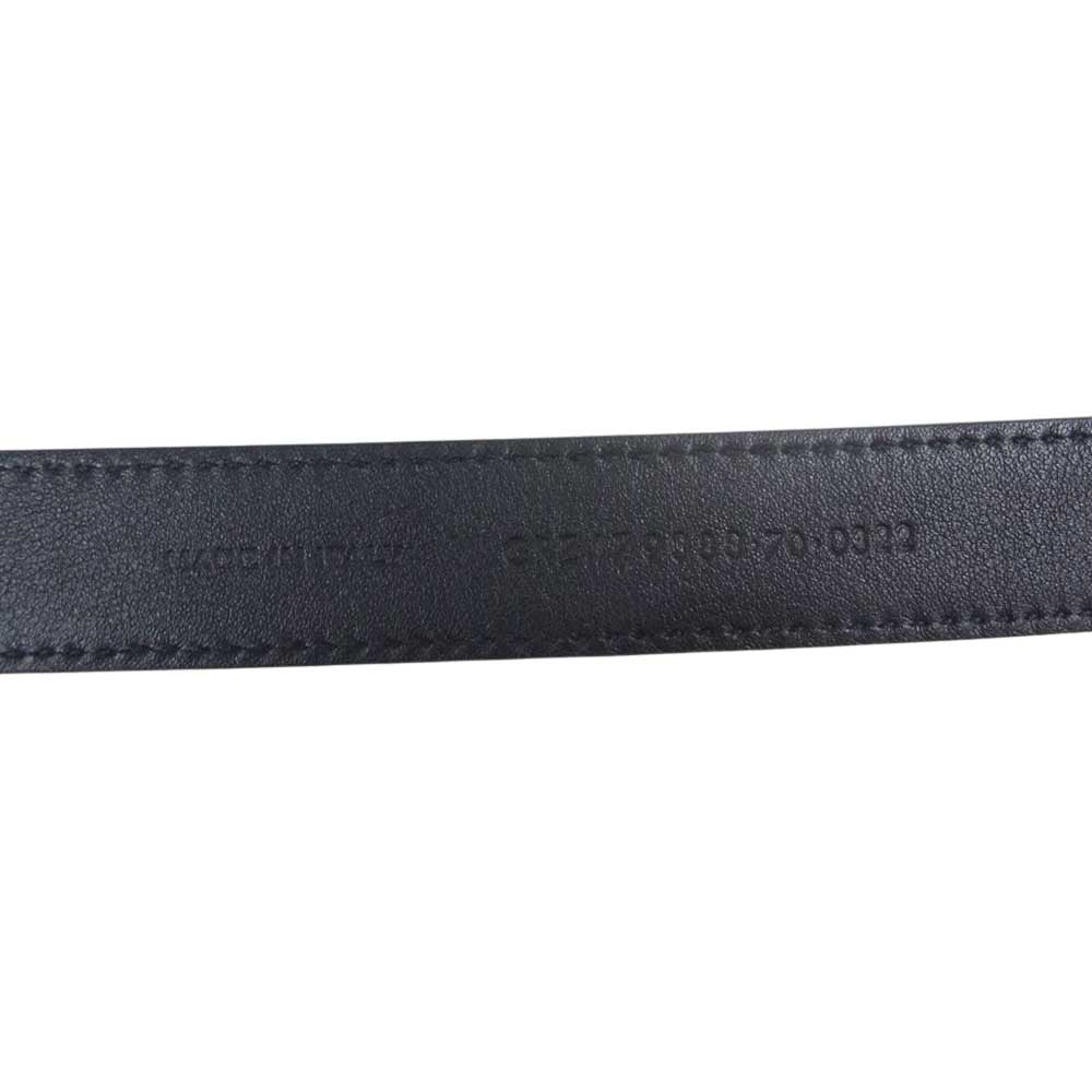 SAINT LAURENT サンローラン GRZ479338 70 0322 YSLロゴバックル ナロー レザー ベルト ブラック系【美品】【中古】