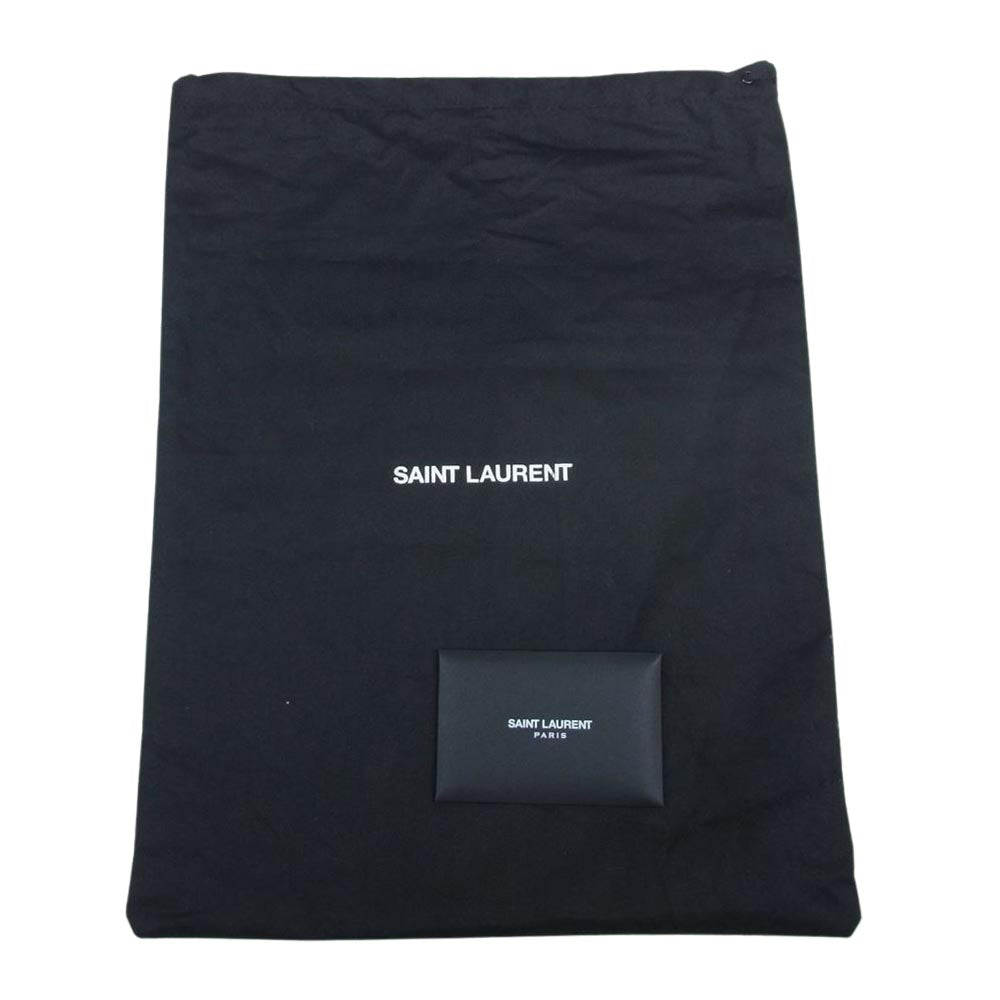 SAINT LAURENT サンローラン GRZ479338 70 0322 YSLロゴバックル ナロー レザー ベルト ブラック系【美品】【中古】