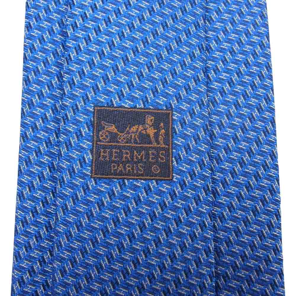 エルメス シルク ネクタイ ブルー ブルー系【極上美品】【中古】