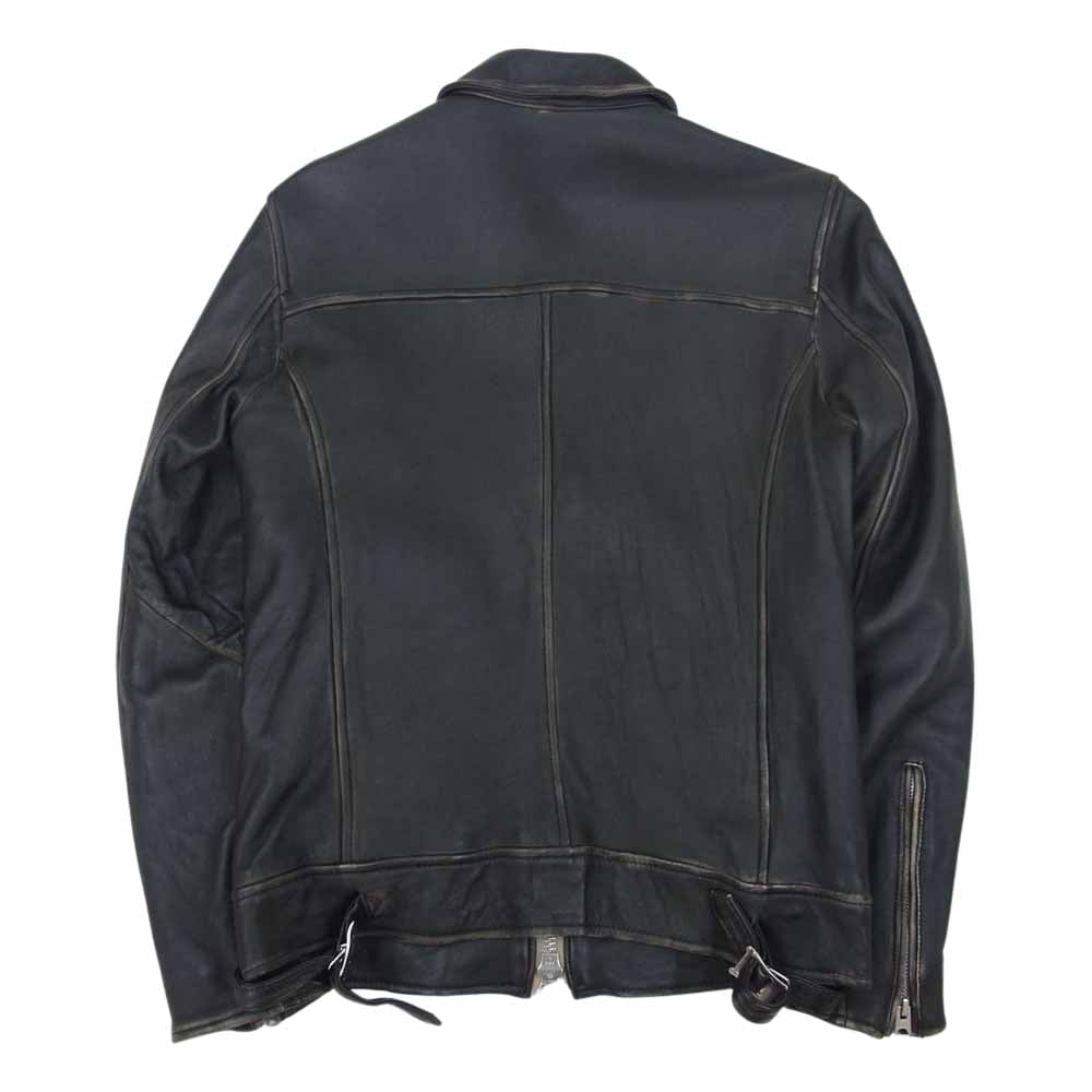 nano universe ナノユニバース NUC63L01078SH ヴィンテージ加工 シングル ライダース ジャケット ブラック系 M【中古】