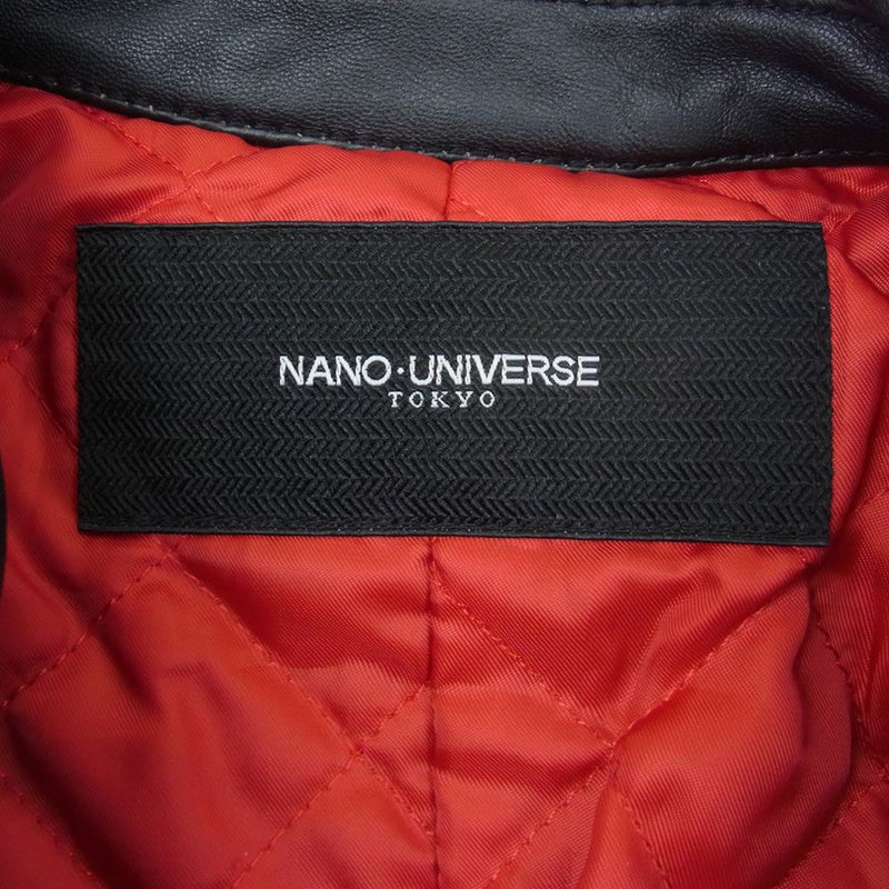 nano universe ナノユニバース NUC63L01078SH ヴィンテージ加工 シングル ライダース ジャケット ブラック系 M【中古】