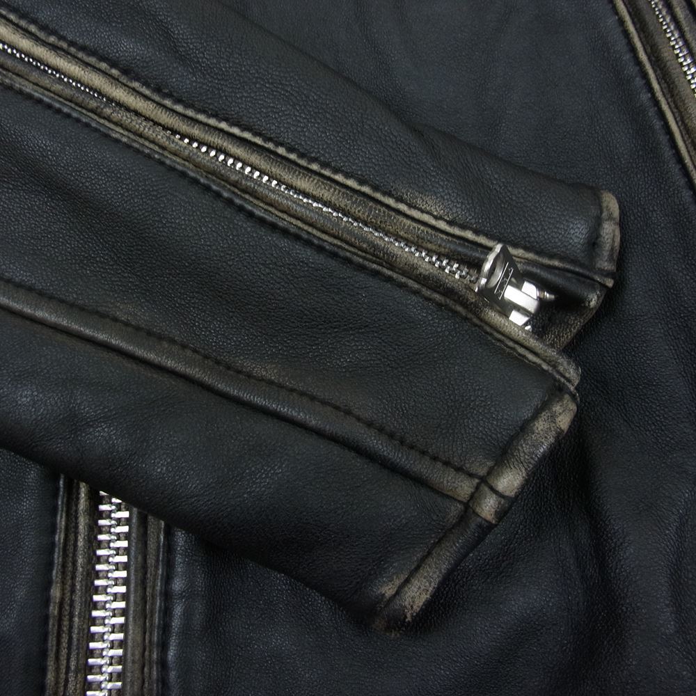 nano universe ナノユニバース NUC63L01078SH ヴィンテージ加工 シングル ライダース ジャケット ブラック系 M【中古】