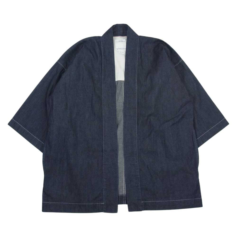 VISVIM ビズビム 21SS 0121105006006 SS HAPPI UNWASHED 8oz オリジナルデニム製 法被 ハッピ インディゴブルー系 3【中古】
