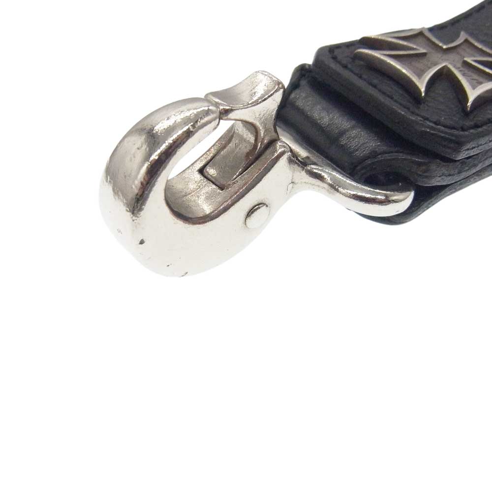 DEAL DESIGN ディールデザイン クロス レザー キーリング ベルトループ キーホルダー ブラック系【中古】