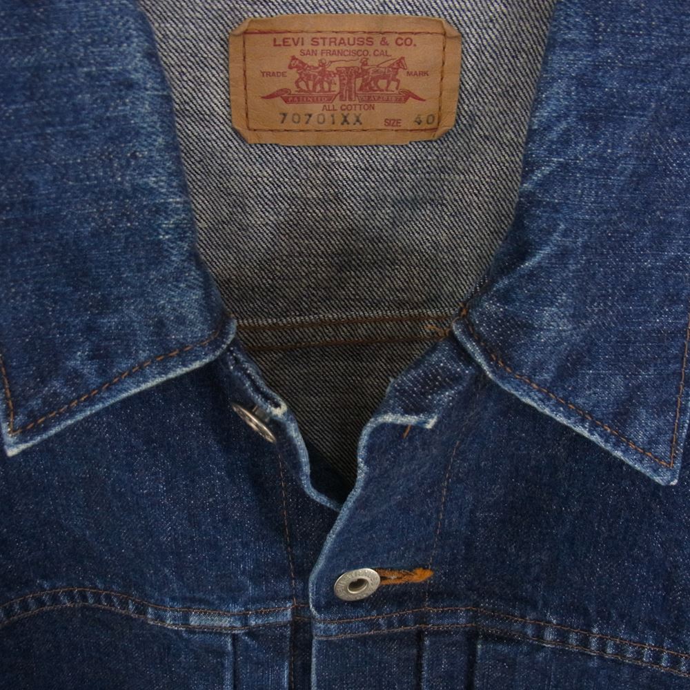 Levi's リーバイス J02JT928 70701XX ボタン裏刻印 J02 1stタイプ 大戦 復刻  デニム ジャケット インディゴブルー系 40【中古】