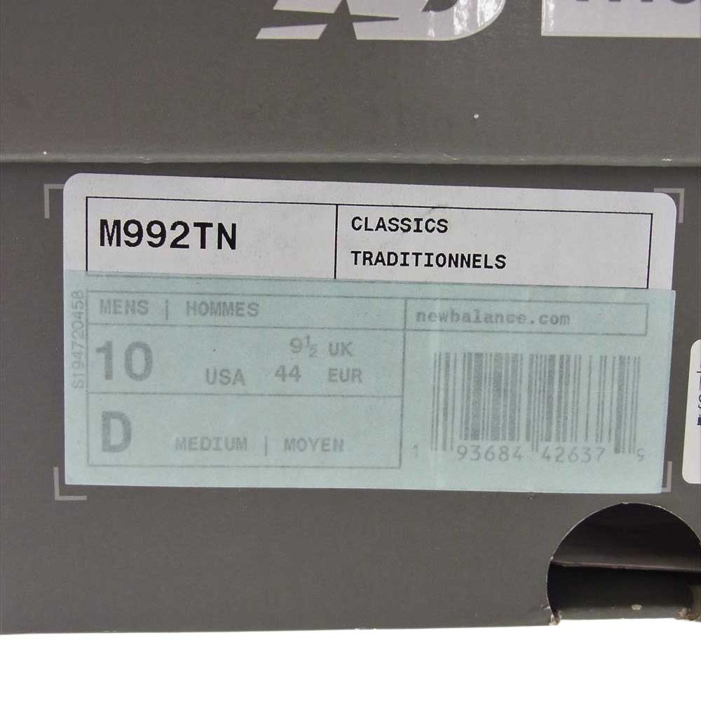 NEW BALANCE ニューバランス M992TN USA製 スエード ローカット スニーカー ベージュ系 US10(CM 28cm)【中古】