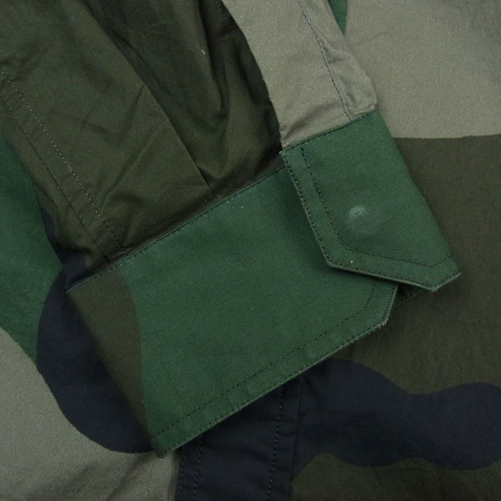 VALENTINO ヴァレンティノ カモフラージュ カモ柄 スナップボタン シャツ カーキ系 40【中古】