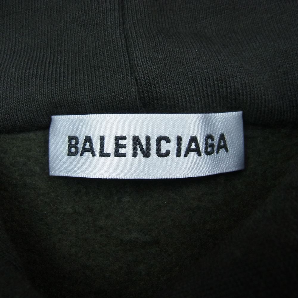 BALENCIAGA バレンシアガ 18AW 530898 TYK451664 Universal Flow オーバーサイズ プリントフーディー パーカー チャコール系 XS【美品】【中古】