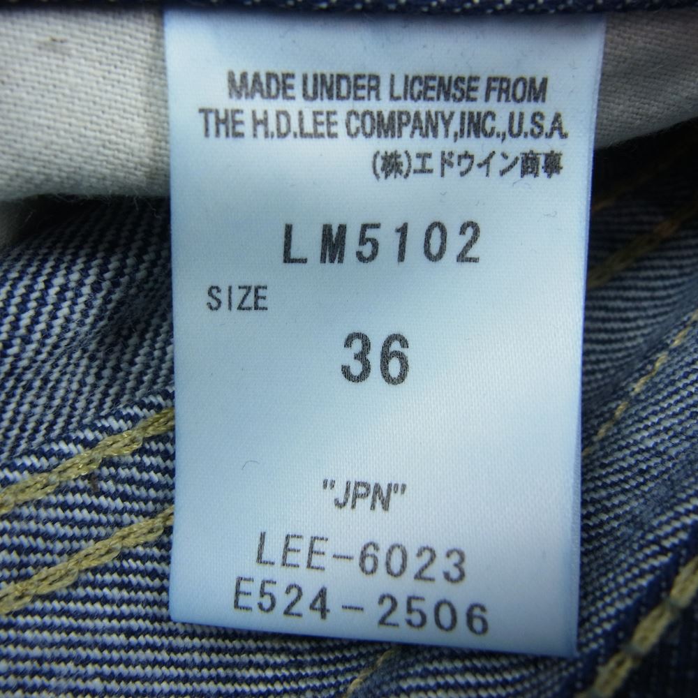Lee リー AMERICAN RIDERS 102 ブーツカット デニムパンツ インディゴブルー系 36【美品】【中古】