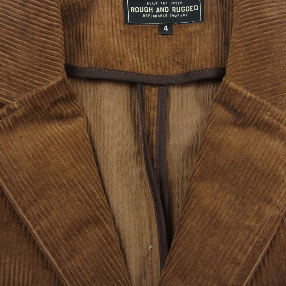 ROUGH and RUGGED ラフアンドラゲッド コーデュロイ 3つボタン テーラード ジャケット ブラウン系 4【中古】