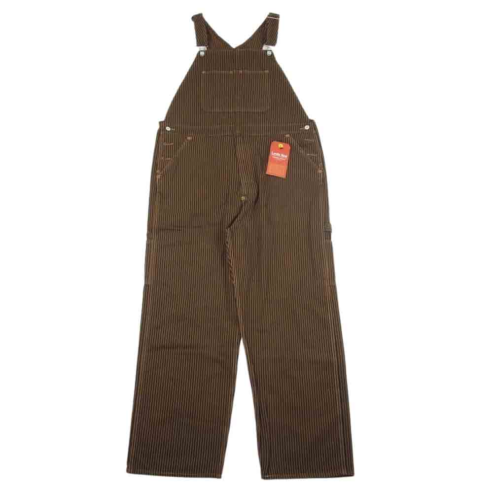 Levi's RED リーバイスレッド 21AW A01360001 TOFFEE STRIPE ツイル トフィーストライプ オーバーオール ブラック系 ブラウン系 XL【美品】【中古】