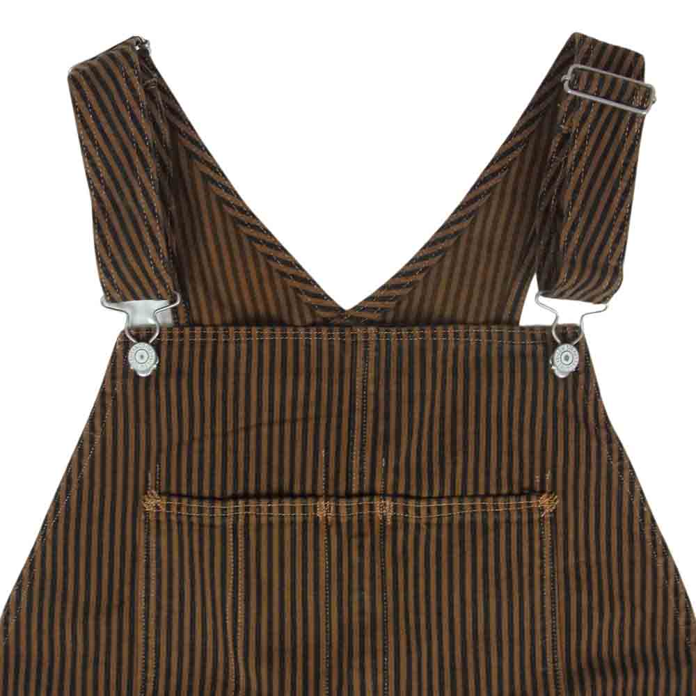 Levi's RED リーバイスレッド 21AW A01360001 TOFFEE STRIPE ツイル トフィーストライプ オーバーオール ブラック系 ブラウン系 XL【美品】【中古】