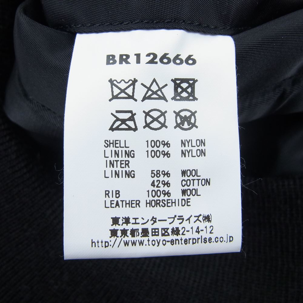 Buzz Rickson's バズリクソンズ BR12666 WILLIAM GIBSON COLLECTION type BLACK MA-1 SLENDER REGULAR ウィリアムギブソン ミリタリー ジャケット ブラック系 44【中古】