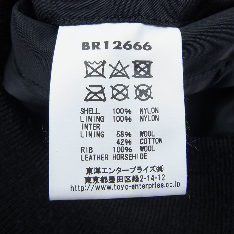 Buzz Rickson's バズリクソンズ BR12666 WILLIAM GIBSON COLLECTION type BLACK MA-1  SLENDER REGULAR ウィリアムギブソン ミリタリー ジャケット ブラック系 44【中古】