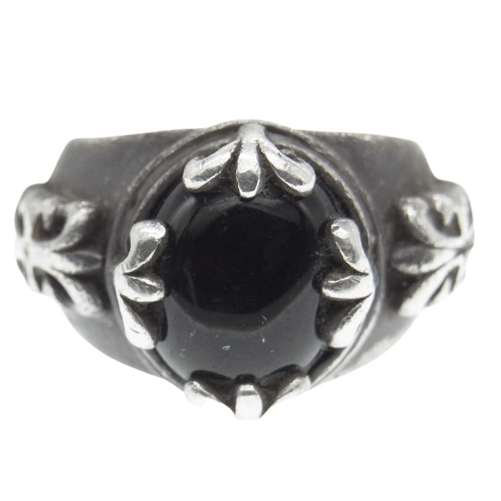 A&G エーアンドジー オニキス ストーン 石付 シルバー クロス リング シルバー系 19号【中古】