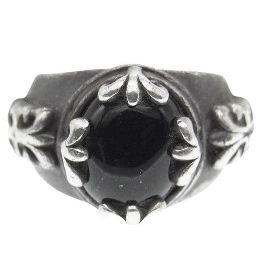 A&G エーアンドジー オニキス ストーン 石付 シルバー クロス リング シルバー系 19号【中古】