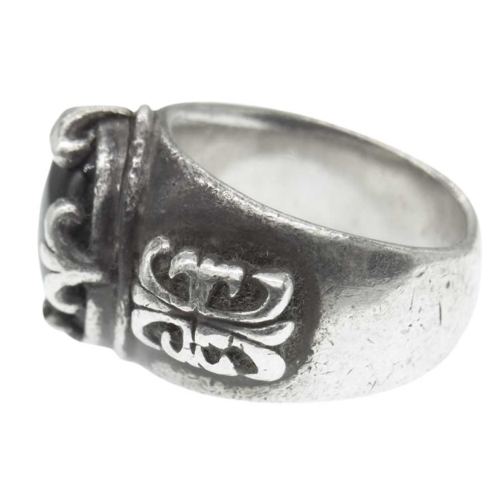 A&G エーアンドジー オニキス ストーン 石付 シルバー クロス リング シルバー系 19号【中古】