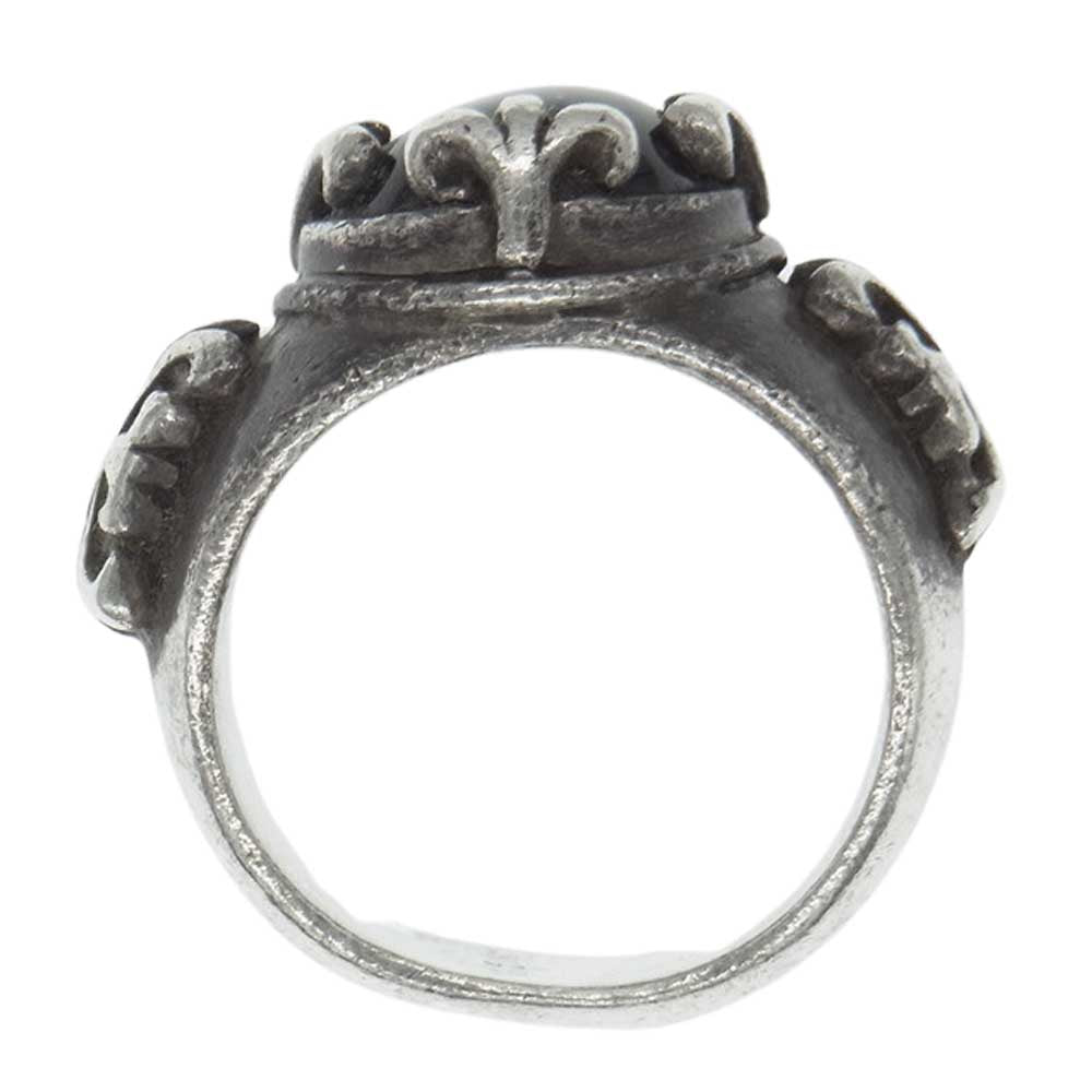 A&G エーアンドジー オニキス ストーン 石付 シルバー クロス リング シルバー系 19号【中古】