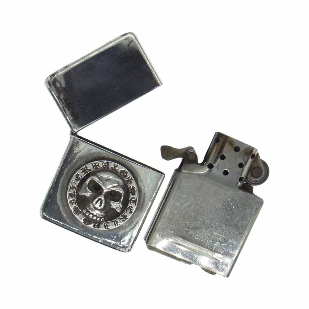 A&G エーアンドジー スターリングシルバー スカル ZIPPO ジッポ ライター シルバー系【中古】