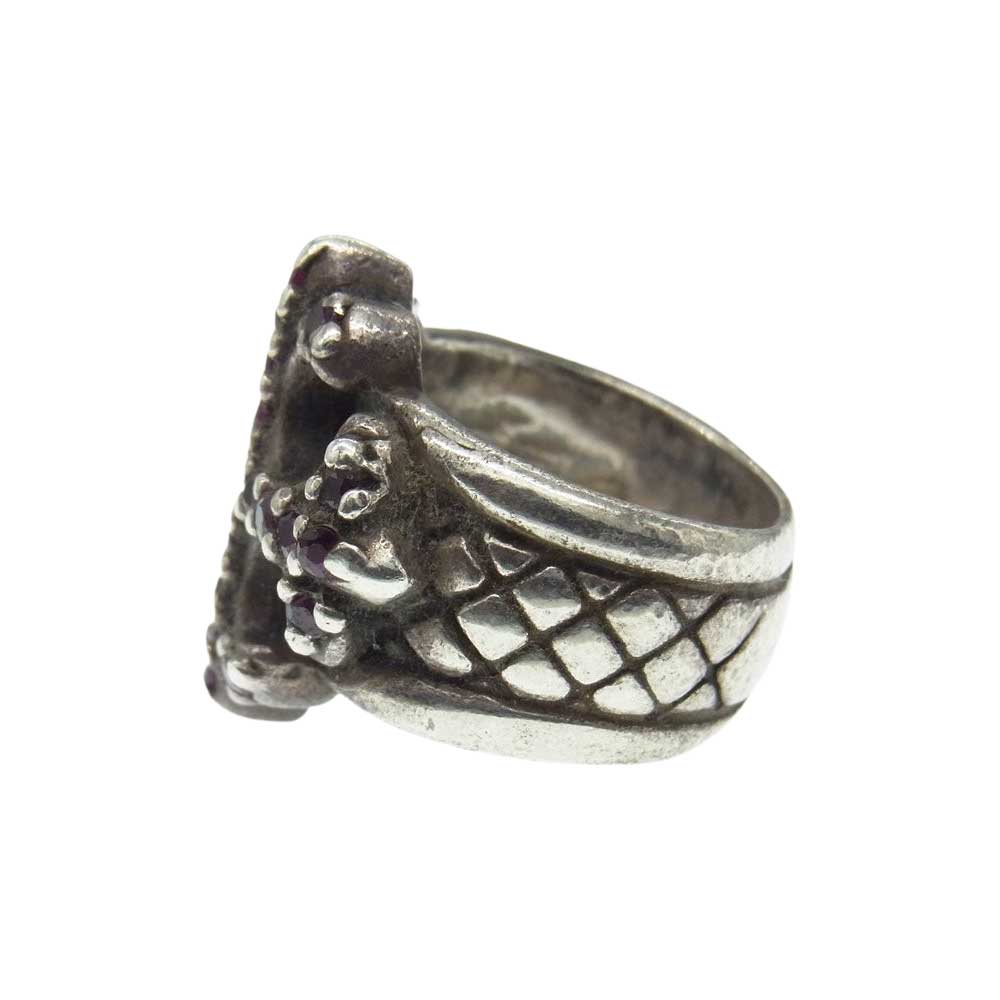 A&G エーアンドジー クロス ルビー ストーン 石付 リング シルバー系 ルビー系 14号【中古】