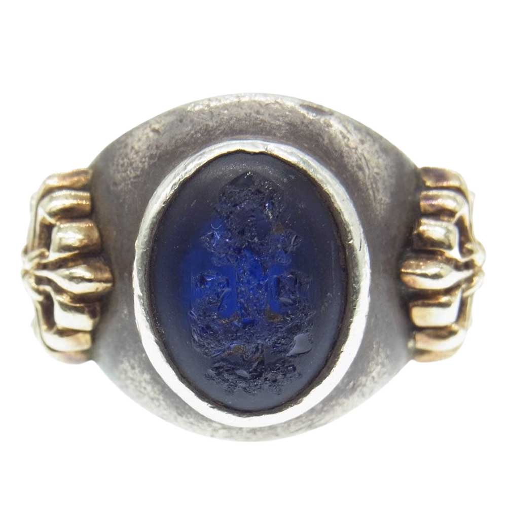 A&G エーアンドジー ストーン 石付 クロス リング シルバー系 16号【中古】