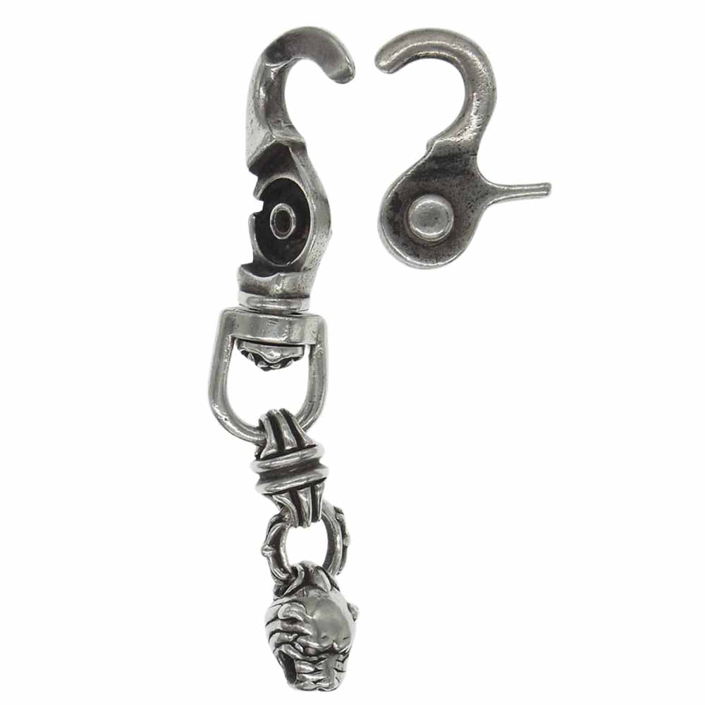 A&G エーアンドジー 現状品 1クリップ ブルドック クロスボール リンク キーチェーン キーリング シルバー系【中古】