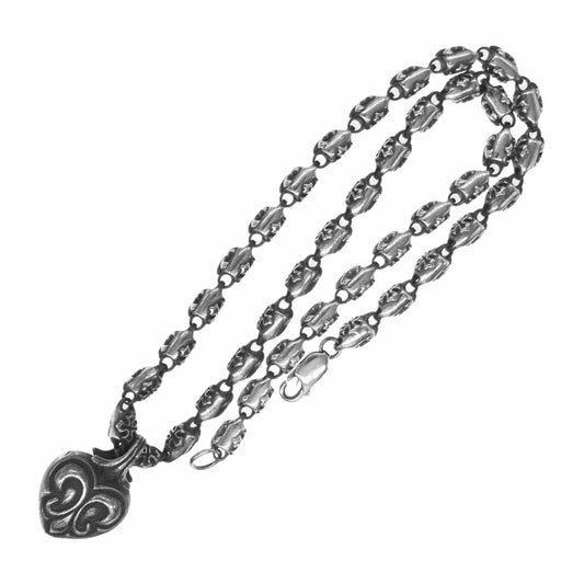 A&G エーアンドジー クロスリンク ハート ネックレス シルバー系【中古】